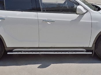 12 649 р. Защита порогов Russtal из трубы 75х42 овал с проступью  Brilliance V5 (2012-2018)  с доставкой в г. Москва. Увеличить фотографию 1