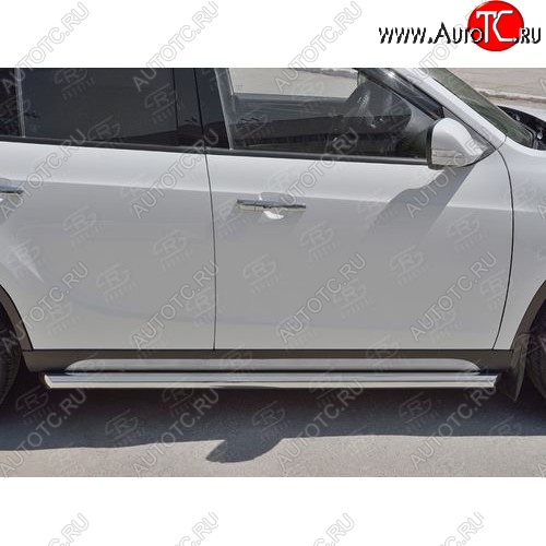 13 849 р. Защита порогов из круглой трубы d63 мм Russtal v1 Brilliance V5 (2012-2018)  с доставкой в г. Москва