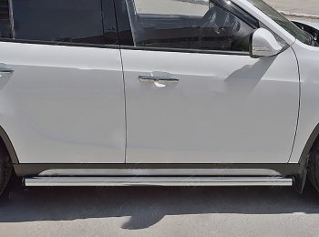 12 849 р. Защита порогов из круглой трубы d63 мм Russtal v2 Brilliance V5 (2012-2018)  с доставкой в г. Москва. Увеличить фотографию 2