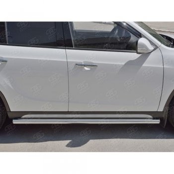 13 849 р. Защита порогов из круглой трубы d63 мм Russtal v3 Brilliance V5 (2012-2018)  с доставкой в г. Москва. Увеличить фотографию 2