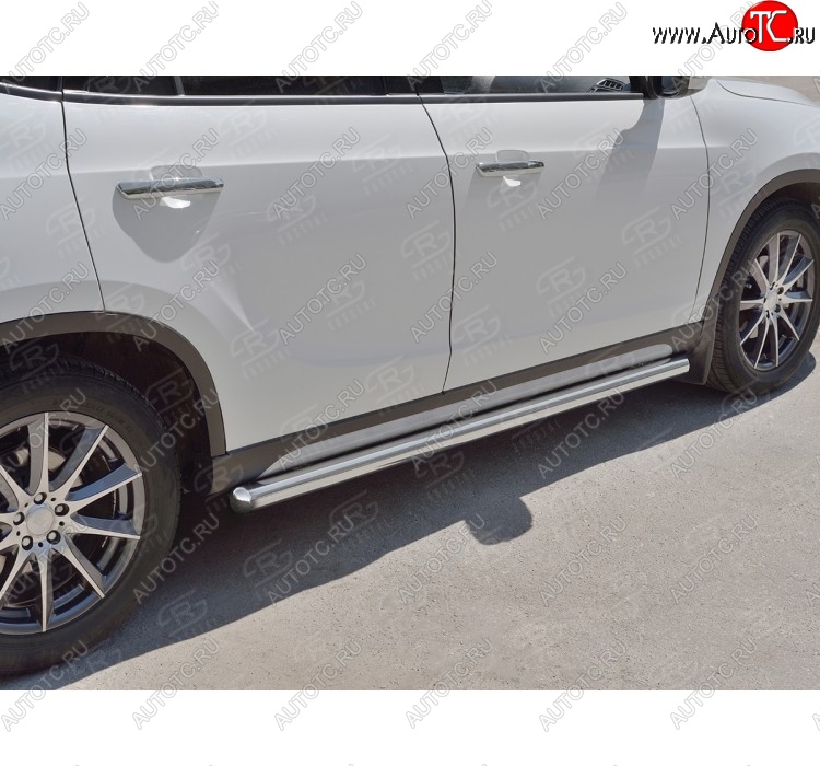 13 849 р. Защита порогов из круглой трубы d63 мм Russtal v3 Brilliance V5 (2012-2018)  с доставкой в г. Москва