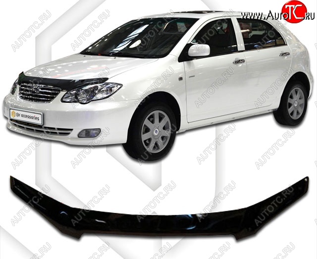 2 079 р. Дефлектор капота CA Plastic (черный)  BYD F3 (2005-2014) седан, хэтчбек (Classic черный, Без надписи)  с доставкой в г. Москва