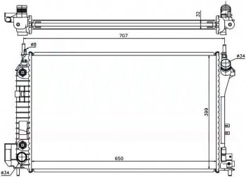 10 499 р. Радиатор двигателя SAT (пластинчатый, 1.8/1.8T/2.0T/2.2TD/2.0TD/2.2/3.2, АКПП)  Cadillac Bls  седан (2006-2011), Fiat Croma (2005-2011), Opel Signum (2003-2008), Opel Vectra  C (2002-2008), SAAB 9-3  YS3F (2003-2011)  с доставкой в г. Москва. Увеличить фотографию 1