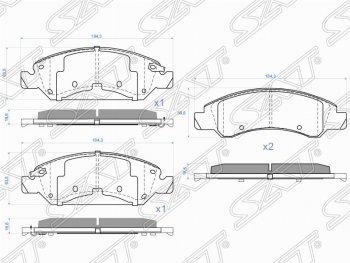 1 499 р. Комплект тормозных колодок SAT Cadillac Escalade GMTK2 джип 5 дв. короткая база (2015-2020)  с доставкой в г. Москва. Увеличить фотографию 1