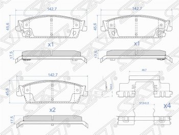 1 079 р. Комплект тормозных колодок SAT (задние) Cadillac Escalade GMT926 джип 5 дв. короткая база (2006-2014)  с доставкой в г. Москва. Увеличить фотографию 1