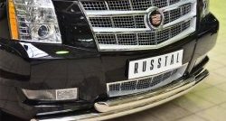 22 299 р. Защита переднего бампера (2 трубыØ76 мм, нержавейка) Russtal Cadillac Escalade GMT926 джип 5 дв. короткая база (2006-2014)  с доставкой в г. Москва. Увеличить фотографию 2