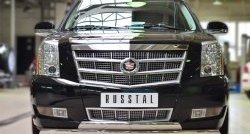 25 999 р. Защита переднего бампера (2 трубыØ75х42 мм, нержавейка) Russtal  Cadillac Escalade  GMT926 джип 5 дв. (2006-2014) короткая база  с доставкой в г. Москва. Увеличить фотографию 1