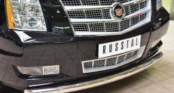 16 999 р. Одинарная защита переднего бампера диаметром 76 мм Russtal  Cadillac Escalade  GMT926 джип 5 дв. (2006-2014) короткая база  с доставкой в г. Москва. Увеличить фотографию 3