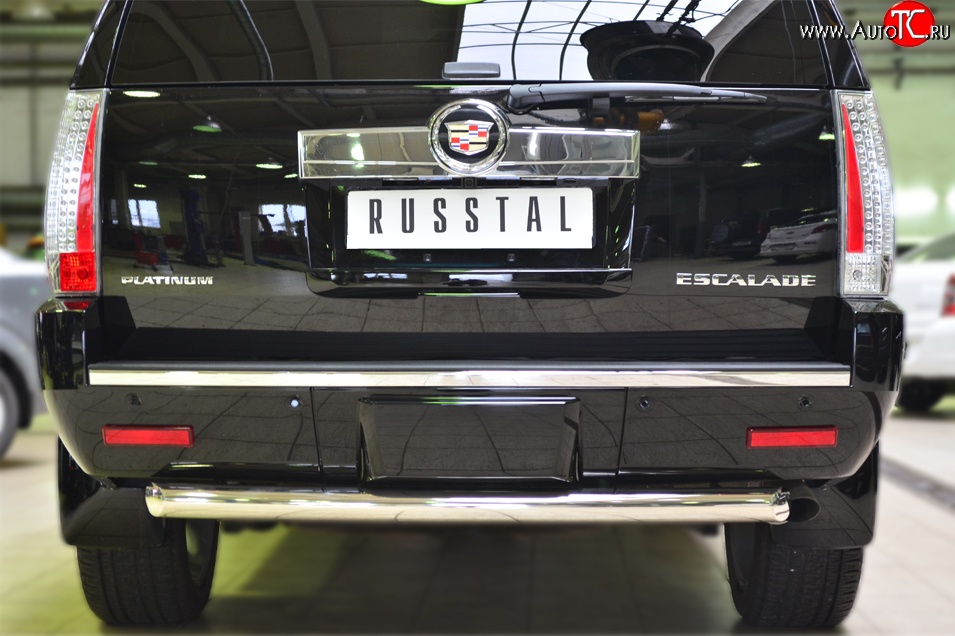 16 999 р. Защита заднего бампера (Ø76 мм, нержавейка) Russtal Cadillac Escalade GMT926 джип 5 дв. короткая база (2006-2014)  с доставкой в г. Москва