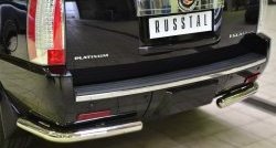 17 499 р. Защита заднего бампера (Ø76 мм уголки, нержавейка) Russtal  Cadillac Escalade  GMT926 джип 5 дв. (2006-2014) короткая база  с доставкой в г. Москва. Увеличить фотографию 2