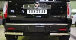 17 499 р. Защита заднего бампера (Ø76 мм уголки, нержавейка) Russtal Cadillac Escalade GMT926 джип 5 дв. короткая база (2006-2014)  с доставкой в г. Москва. Увеличить фотографию 1