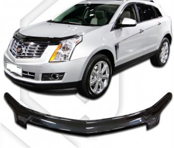 2 199 р. Дефлектор капота CA-Plastiс  Cadillac SRX (2010-2012) дорестайлинг (Classic черный, Без надписи)  с доставкой в г. Москва. Увеличить фотографию 1