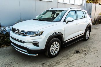 13 349 р. Пороги алюминиевые Slitkoff Changan CS35 Plus дорестайлинг (2018-2022) (Optima Black )  с доставкой в г. Москва. Увеличить фотографию 3