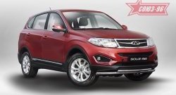 Защита переднего бампера одинарная Souz-96 (d60/42) Chery Tiggo 5 (T21) дорестайлинг (2014-2017)