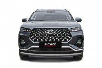 Защита переднего бампера Slitkoff (Ø 57 мм). Chery Tiggo 7 PRO (2019-2025)