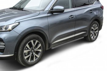 Защита порогов Slitkoff (Ø 42 мм). Chery Tiggo 7 PRO (2019-2025)