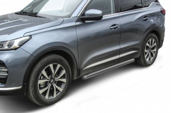 Защита порогов Slitkoff (Ø 76 мм, труба). Chery (Черри) Tiggo 7 PRO (Тиго) (2019-2025)