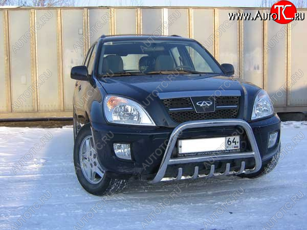 30 199 р. Кенгурятник низкий Slitkoff (Ø 57 мм, с защитой картера)  Chery Tiggo T11 (2005-2013) дорестайлинг  с доставкой в г. Москва