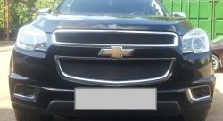 1 469 р. Нижняя сетка на бампер Russtal (черная) Chevrolet Trailblazer GM800 дорестайлинг (2012-2016)  с доставкой в г. Москва. Увеличить фотографию 3