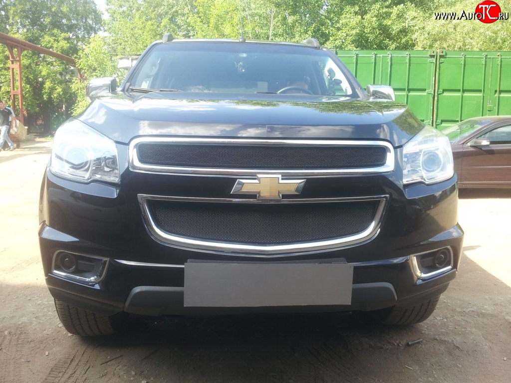 1 469 р. Нижняя сетка на бампер Russtal (черная) Chevrolet Trailblazer GM800 дорестайлинг (2012-2016)  с доставкой в г. Москва