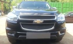 1 469 р. Сетка в решетку радиатора (верхняя) Russtal  Chevrolet Trailblazer  GM800 (2012-2016) дорестайлинг (черная)  с доставкой в г. Москва. Увеличить фотографию 4