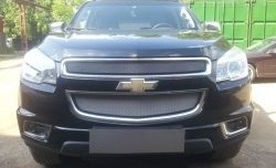 1 539 р. Нижняя сетка на бампер Russtal (хром) Chevrolet Trailblazer GM800 дорестайлинг (2012-2016)  с доставкой в г. Москва. Увеличить фотографию 2