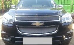 1 539 р. Нижняя сетка на бампер Russtal (хром) Chevrolet Trailblazer GM800 дорестайлинг (2012-2016)  с доставкой в г. Москва. Увеличить фотографию 3