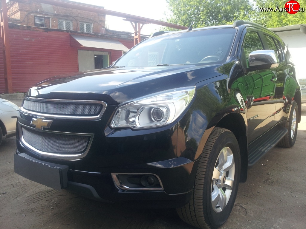 1 539 р. Нижняя сетка на бампер Russtal (хром) Chevrolet Trailblazer GM800 дорестайлинг (2012-2016)  с доставкой в г. Москва