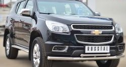 23 999 р. Защита переднего бампера (2 трубыØ63 и 42 мм, нержавейка) SLITKOFF  Chevrolet Trailblazer  GM800 (2012-2016) дорестайлинг  с доставкой в г. Москва. Увеличить фотографию 4