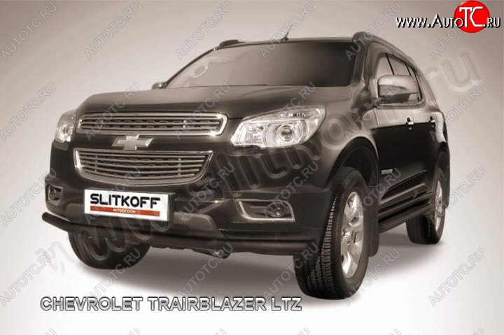 8 599 р. Защита переднего бампера d57 Slitkoff  Chevrolet Trailblazer  GM800 (2012-2016) дорестайлинг (Цвет: серебристый)  с доставкой в г. Москва