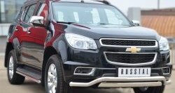 8 849 р. Защита порогов из круглой трубы диаметром 42 мм Russtal  Chevrolet Trailblazer  GM800 (2012-2016) дорестайлинг  с доставкой в г. Москва. Увеличить фотографию 2