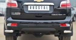 Защита заднего бампера (Ø63 мм уголки, нержавейка) SLITKOFF Chevrolet (Шевролет) Trailblazer (Трейлблэйзер)  GM800 (2012-2016) GM800 дорестайлинг