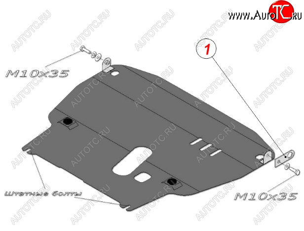 4 999 р. Защита картера двигателя и КПП (большая, V-1,4) Alfeco  Chevrolet Aveo  T250 (2006-2011) седан рестайлинг, хэтчбек 5 дв рестайлинг (Сталь 2 мм)  с доставкой в г. Москва