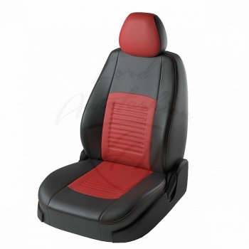 Чехлы для сидений Lord Autofashion Турин (экокожа) Chevrolet Aveo T200 седан (2003-2008)  (Чёрный, вставка красная)