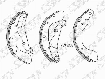 1 539 р. Колодки тормозные задние SAT  Chevrolet Aveo  T200 (2002-2008), Chevrolet Captiva (2011-2016), Ravon Nexia R3 (2016-2020), Ravon R4 (2016-2020)  с доставкой в г. Москва. Увеличить фотографию 1