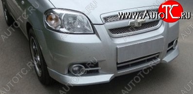 2 999 р. Клыки на передний бампер CT v2 Chevrolet Aveo T250 седан рестайлинг (2006-2011) (Неокрашенная)  с доставкой в г. Москва