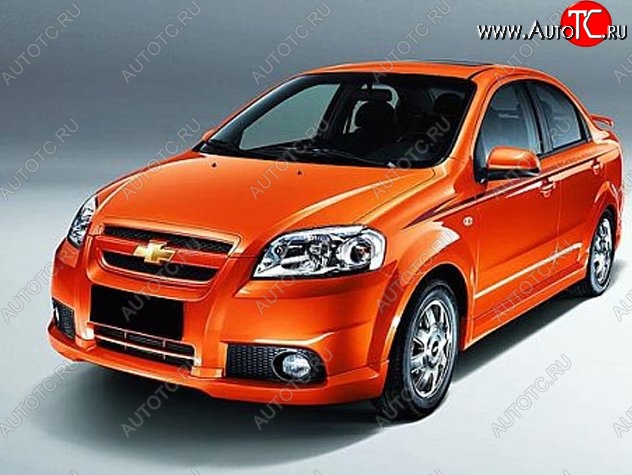 4 499 р. Накладка на передний бампер CT Chevrolet Aveo T250 седан рестайлинг (2006-2011) (Неокрашенная)  с доставкой в г. Москва