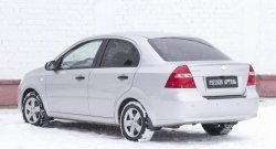 1 129 р. Защитная накладка на задний бампер RA  Chevrolet Aveo  T250 (2006-2011) седан рестайлинг  с доставкой в г. Москва. Увеличить фотографию 2