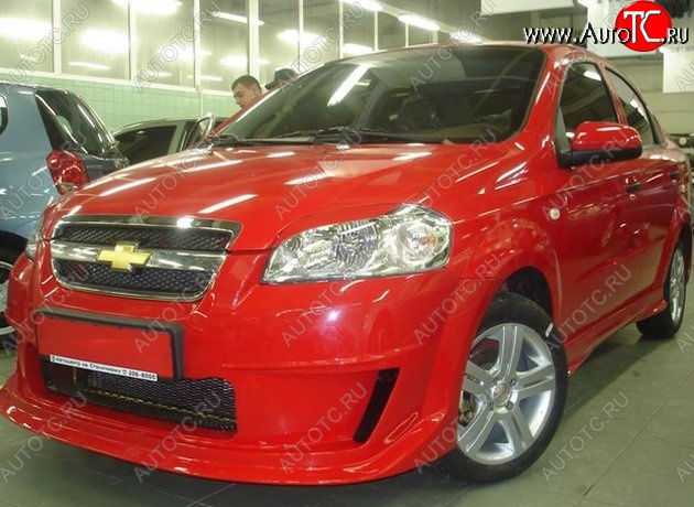 7 199 р. Передний бампер CT Chevrolet Aveo T250 седан рестайлинг (2006-2011) (Неокрашенный)  с доставкой в г. Москва