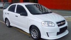 4 599 р. Пороги накладки CT Chevrolet Aveo T250 седан рестайлинг (2006-2011) (Неокрашенные)  с доставкой в г. Москва. Увеличить фотографию 2