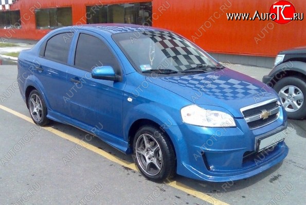 4 599 р. Пороги накладки CT Chevrolet Aveo T250 седан рестайлинг (2006-2011) (Неокрашенные)  с доставкой в г. Москва