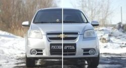 1 039 р. Защитная сетка решетки переднего бампера RA Chevrolet Aveo T250 седан рестайлинг (2006-2011)  с доставкой в г. Москва. Увеличить фотографию 2