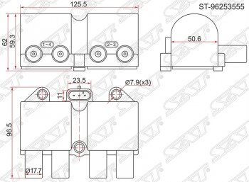 1 479 р. Катушка зажигания SAT Chevrolet Aveo T250 седан рестайлинг (2006-2011)  с доставкой в г. Москва. Увеличить фотографию 1