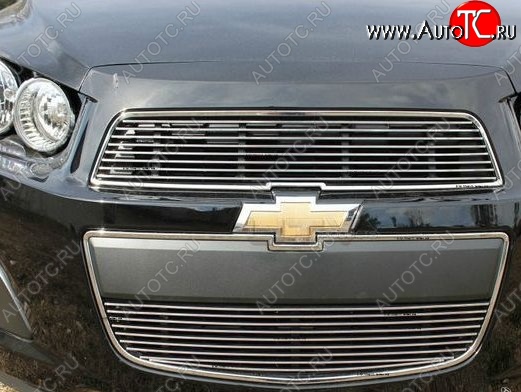 5 499 р. Декоративные вставки решетки радиатора и переднего бампера CT Chevrolet Aveo T300 седан (2011-2015) (Неокрашенная)  с доставкой в г. Москва