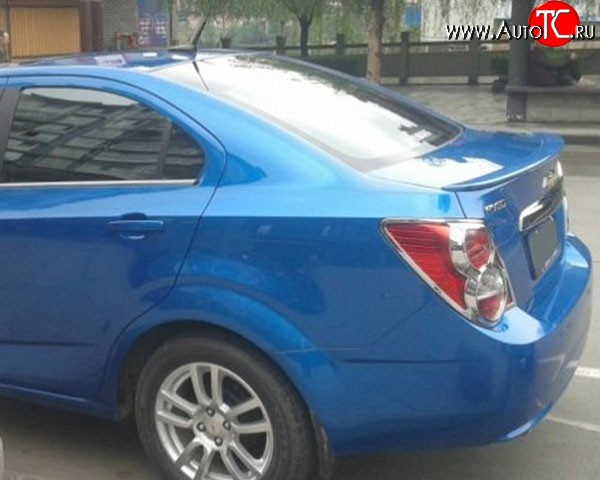 2 899 р. Лип спойлер M-VRS  Chevrolet Aveo  T300 (2011-2015) седан (Неокрашенный)  с доставкой в г. Москва