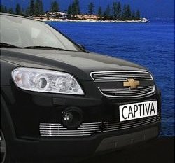 4 049 р. Декоративные вставки решетки радиатора SOUZ-96  Chevrolet Captiva (2006-2011)  дорестайлинг  с доставкой в г. Москва. Увеличить фотографию 1