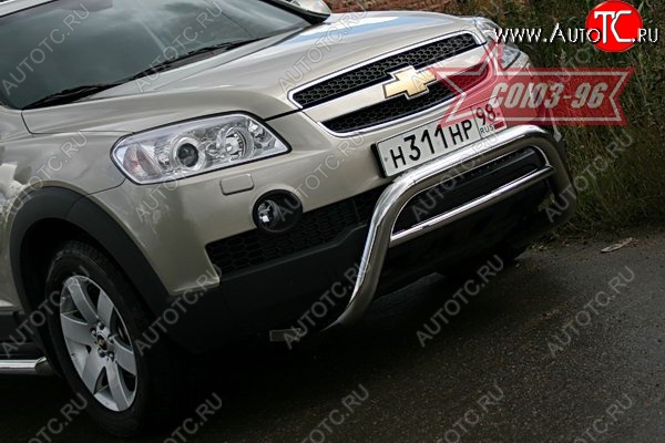 18 314 р. Защита переднего бампера Souz-96 (d76) Chevrolet Captiva  дорестайлинг (2006-2011)  с доставкой в г. Москва