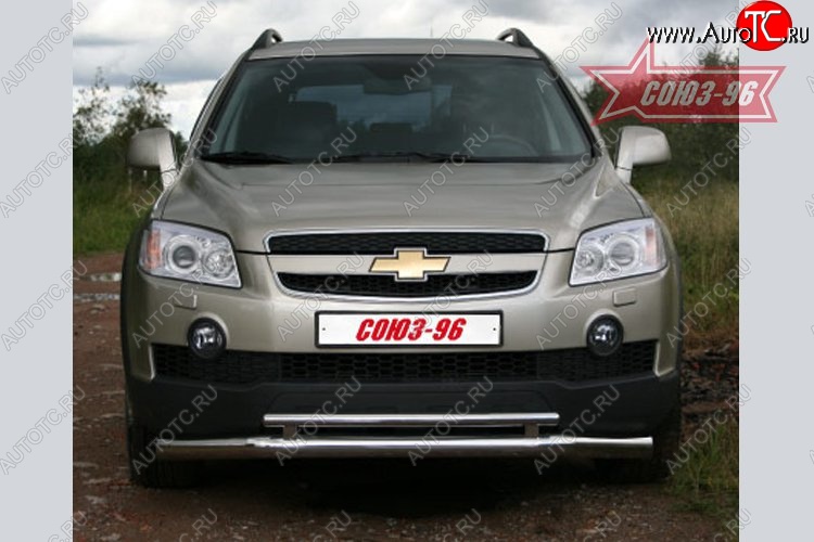 16 514 р. Защита переднего бампера двойная Souz-96 (d76/42) Chevrolet Captiva  дорестайлинг (2006-2011)  с доставкой в г. Москва