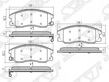 1 559 р. Колодки тормозные SAT (передние)  Chevrolet Captiva (2006-2011), Opel Antara (2006-2010)  с доставкой в г. Москва. Увеличить фотографию 1