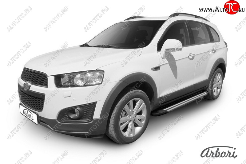 12 509 р. Порожки для ног Arbori Luxe Black Chevrolet Captiva 2-ой рестайлинг (2013-2016)  с доставкой в г. Москва